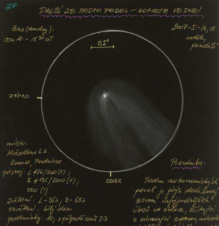 Rok 2007 pak p inesl t i brilantní kometární skvosty. V lednu toho roku dosáhla nejv tší hv zdné velikosti kometa století C/2006 P1 McNaught.