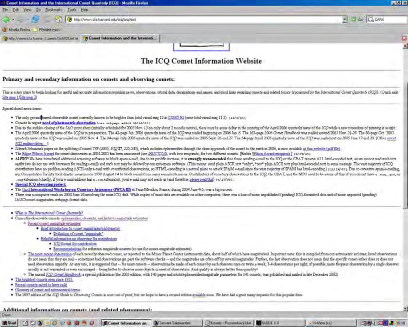 Komety na internetu www.