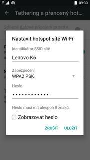 konci řádku Přenosný hotspot Wi-Fi.