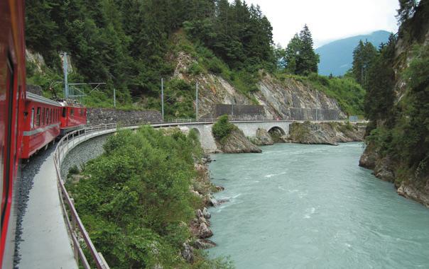 Revija Slovenskih železnic avgust-september 2009 23 Razvoj Vlak železnic RhB na progi v švicarskem Velikem kanjonu, pri postaji Valendas-Sagogn 2050 temperatura za dve do sedem stopinj Celzija višja