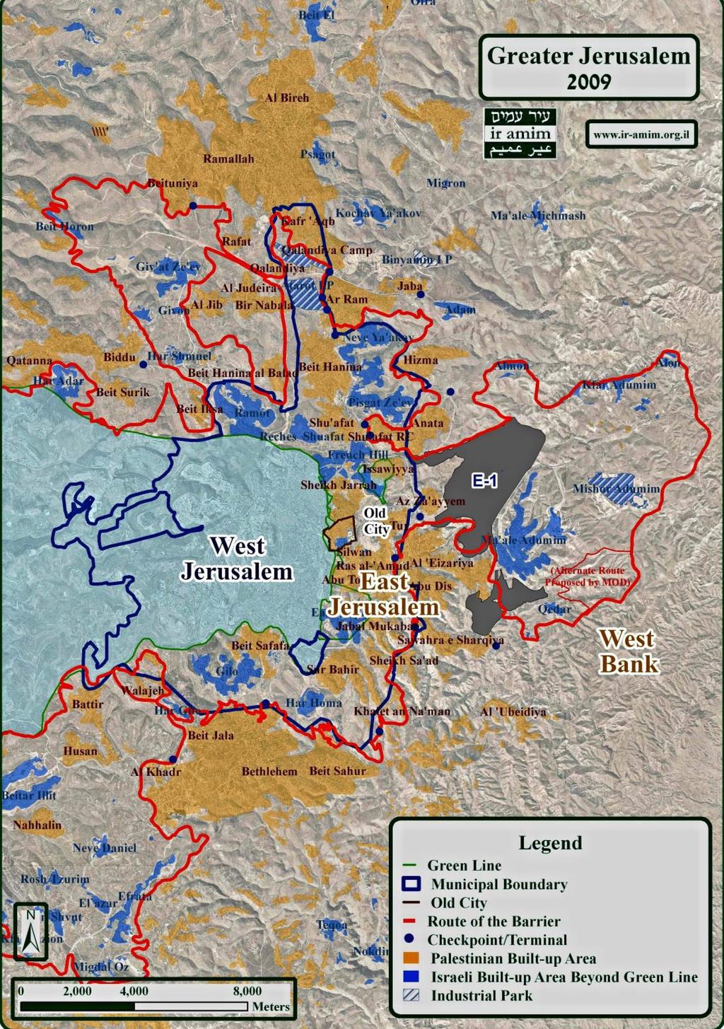 81 Příloha č. 14: Mapa Většího Jeruzal ma Zdroj: Jerusalem Maps.
