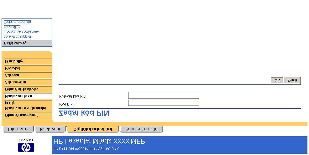 Tabulka 4-5 Pokročilá nastavení faxu (pokračování) Číslo Oblast na obrazovce Informace nebo možnost poskytovaná v této oblasti 6 Tisk protokolu činnosti Klepnutím na toto tlačítko lze vytisknout