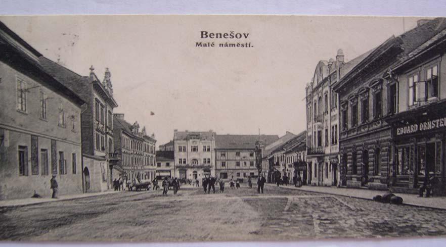 Pří Příloha č. 2: proměny Malého náměstí v Benešově, adresy rodiny v letech v letech 1904-1974.