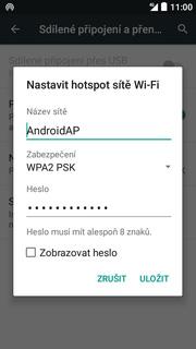 konci řádku Přenosný hotspot Wi-Fi.