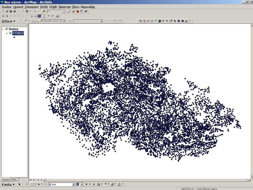 Vytvořený shapefile lze