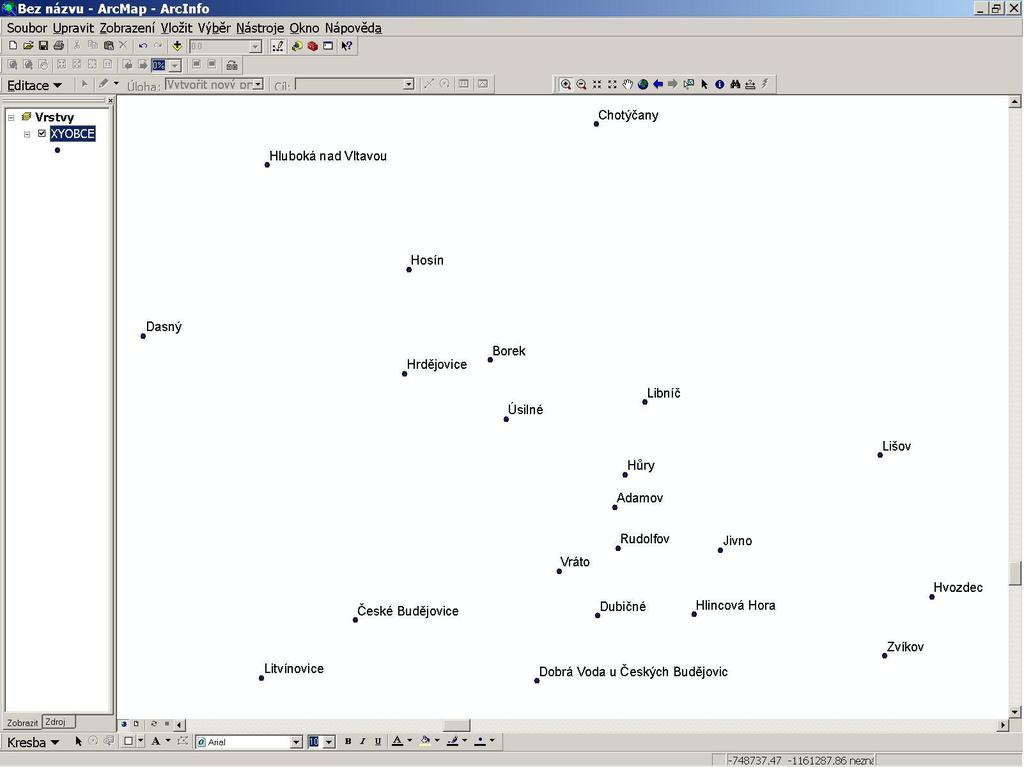 ArcMap a připojit k němu jako