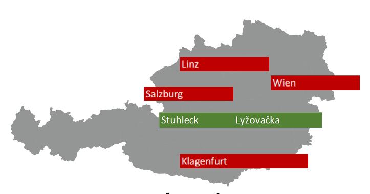 INFORMÁCIE: Rakúsko Preprava cestujúcich na linkách, uvedených v tomto materiáli je zabezpečovaná podľa platných prepravných podmienok dopravcov na linke.