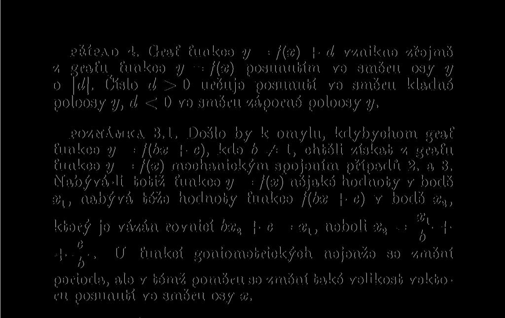 PŘÍPAD 4. Graf funkce y = f(x) + d vznikne zřejmě z grafu funkce y = /(x) posunutím ve směru osy y o jd.