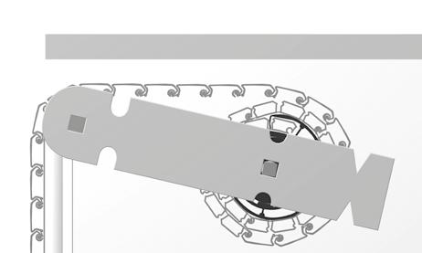 17 3. Umístění vyvažovací mechaniky a) Pomocí příslušné šablony odměřte umístění upevňovacího kolíku (A) pro naváděcí válec (1) a po vyvrtání otvoru nasaďte kolík (20 x mm).