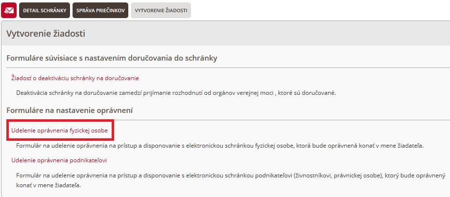 1. Nastavenie oprávnení na prístup a disponovanie s elektronickou schránkou fyzickej osoby (FO), fyzickej osoby podnikateľa (FOP) a právnickej osoby (PO) Na prístup a disponovanie s elektronickou