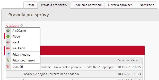 Obr. 36 Definovanie pravidiel Po zvolení vzťahu medzi