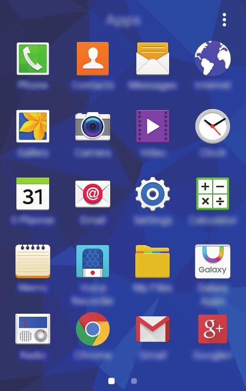 Osnove Zaslon aplikacij Zaslon aplikacij prikazuje ikone za vse aplikacije, vključujoč novo nameščene aplikacije. Na domačem zaslonu pritisnite, da odprete zaslon aplikacij.