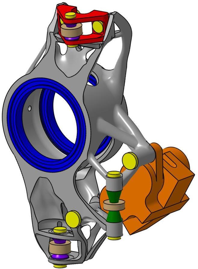 KONSTRUKČNÍ ŘEŠENÍ 5.3 MKP analýza 5.3 Pro ověření správnosti optimalizace byla těhlice podrobena kontrolním výpočtům v programu Ansys Workbench.