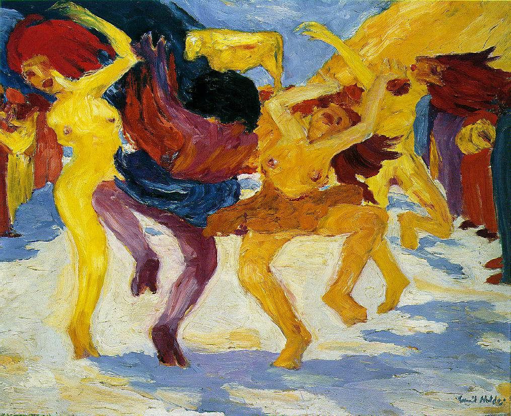11. Emil Nolde, Tanec okolo zlatého telete, 1910, olej na plátně, 88 x