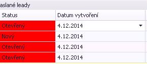 Postup zpracování leadu Každý lead, který dorazí do systému DMS CRM, je zobrazen ve formě nového řádku v základní tabulce leadů.