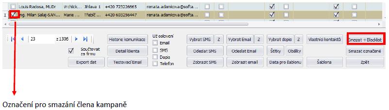 Obr. Mazání členů s přidáním na blacklist Součtovat za firmu Součtovat za firmu, je již defaultně nastaveno, není nutné tedy zaškrtávat.