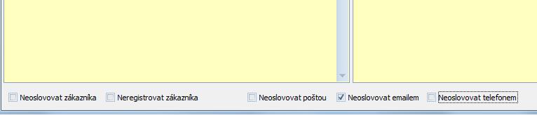 Ani v případě ručního zadání není toto nastavení možné. Při pokusu o zatržení, program upozorní uživatele, že nemáte povoleno daného zákazníka kontaktovat. Obr.