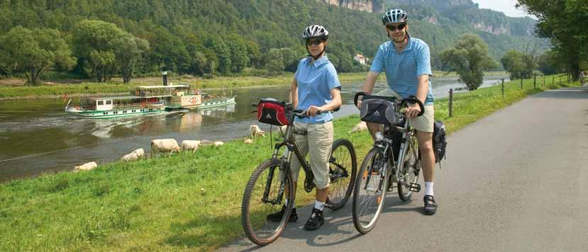 2 1 Elberadweg Prag-Melnik 2 Elberadweg nahe Schmilka an der tschechischen Grenze 3 Elberadweg Ústí nad Labem Decin Bildnachweis: Mezera (1), TV Sächs. Schweiz, Fotograf: S.