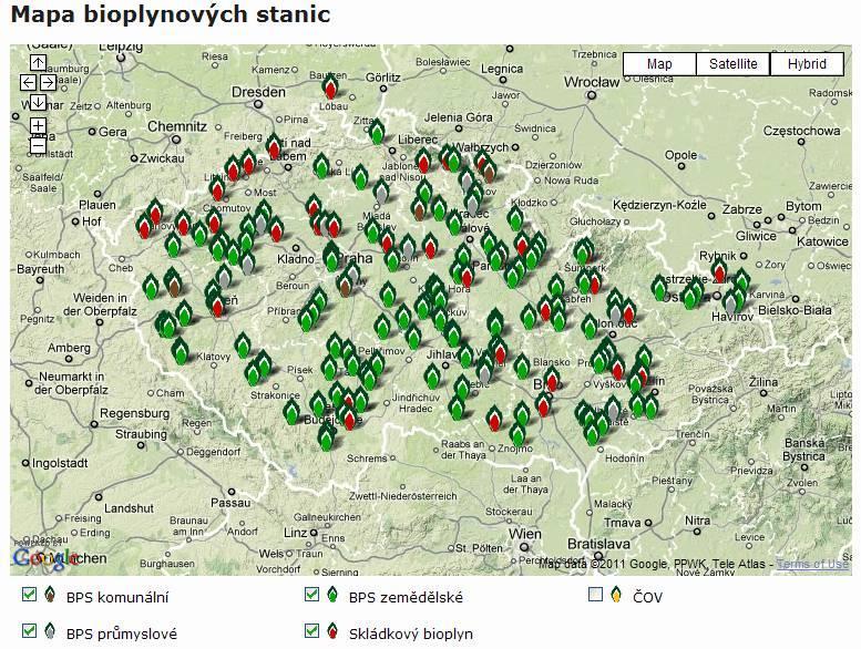 Prehľad počtu bioplynových staníc v ČR v