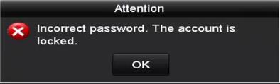 Pokud uživatel účtu správce provede 7 neúspěšných pokusů zadání hesla, zařízení se na