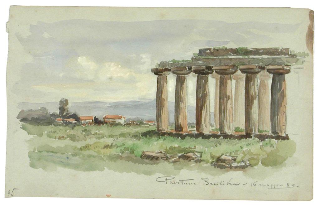 Temple de Poséidon à Paestum (Campanie), 1883, crayon sur papier (du carnet de croquis, disparu, de son premier