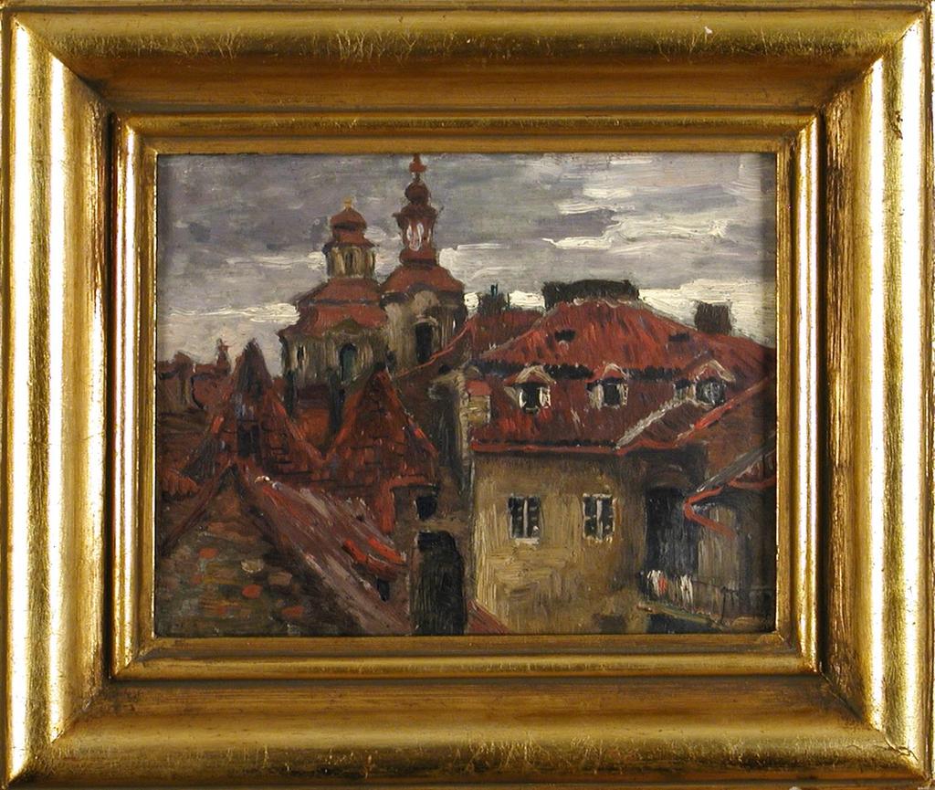 Ancienne école Saint-Venceslas (Bývalá škola u sv. Václava), 1907-1909, huile sur contre-plaqué.