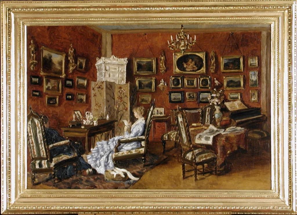 Le salon de la famille Brauner, Prague 1879-1880, huile sur