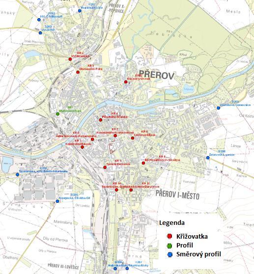 POPIS PRŮZKUMU Dopravní průzkum byl proveden na vybraných křižovatkách v období 7-10 a 14-18 hodin dne 19. 10. 2016 čárkovací metodou.