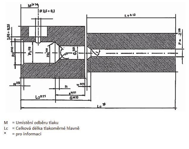 3.5. Poplašné náboje d FC = 2,5 + 0,1 mm h = 2,50 + 0,25 mm d FD (vrtání) = 2,0 + 0,1 mm 3.5.1 Poplašné náboje pro revolver Stanovené specifické hodnoty jsou uvedeny v obr. 8. Obr.