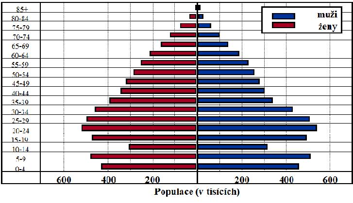 Obr. 4: Demografická struktura obyvatel ČR v roce 1930 Zdroj: URBÁNEK, V. Veřejné finance: Struktura ČR podle věkových skupin a pohlaví v roce 1930 Obrázek č.