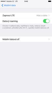 Zap./Vyp. internetu v zahraničí Mobilní data. 3. Poté zvolíte Volby dat.