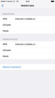Nastavení APN Mobilní data. 3. Dále zvolíte Volby dat.
