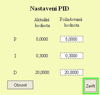 4.3. OVLÁDÁNÍ MODELU 51 Obrázek 4.4: Okno Nastavení PID regulátoru 4.3.2 Obrazovka časových průběhů Na Obr. 4.5 je zobrazena obrazovka časových průběhů.