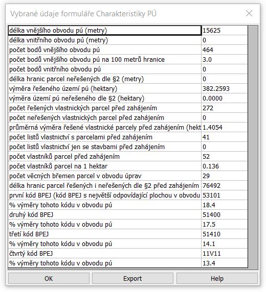 III. Využití SW Gepro & Atlas na SPÚ TYPOLOGIE ÚZEMÍ Úpravy k získání základních hodnotících kritérií typologie území pro zadání VZ, jako informace o: počtu parcel v