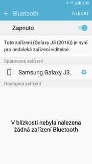 32 z 36 Bluetooth - párování přístrojů Bluetooth. Telefon začne automaticky vyhledávat okolní zařízení.