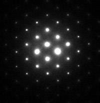 3. difrakční režim TEM difrakční režim pro identifikaci krystalů difrakční režim světlé pole objektivová clona je vyřazena SAD
