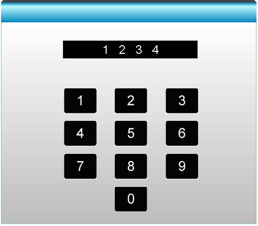 Výchozí heslo je 1234 (poprvé). Vložte bezpečnostní kód (4-místný) Dálkový ovládaní Změna hesla První připojení: 1. Stisknutím tlačítka Enter nastavte heslo. 2. Heslo musí být 4 číslice. 3.