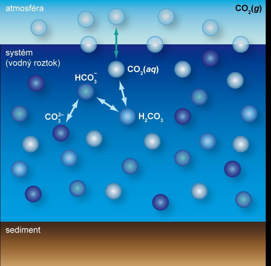 Modely rozpuštěných plynů oxid uhličitý CO 2 (aq) CO 2 (g) CO 2 (aq) CO 2 (aq) + H 2 O H 2 CO 3 H 2