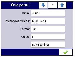 ", se mění číselná soustava pro vizualizaci názvu vstupního/výstupního kanálu registru zařízení SLAVE (volba desetinná nebo šestnáctková pro rozlišení připsané písmenko "h" k číslu registru).
