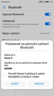 28 z 33 Zapnutí Bluetooth a párování zařízení ikonu Nastavení. Vyberete možnost Bluetooth. 3. Bluetooth zapnete/vypnete stisknutím vypínače na konci řádku Zapnout Bluetooth.