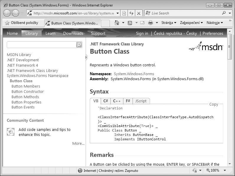 50 Část I Začínáme s Microsoft Visual Basicem 2010 7. Prohlédněte si další možnosti nástroje Help Library Manager. 8. Jakmile s prohlídkou skončíte, tak nástroj Help Library Manager ukončete.
