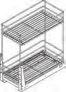 KK2007 Koš plnovýsuvný dolní 2 patrový koš je vybaven kuličkovým plnovýsuvem a uchycením čela 150 100 x 480 x 540 G1, E2 KK2021 200 160 x 480 x 540 G1, E2 KK2022 300 235