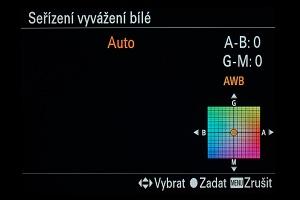 Metody vyvážení bílé (White Balance, WB) Automatické vyvážení bílé (AWB) Je plně na fotoaparátu.