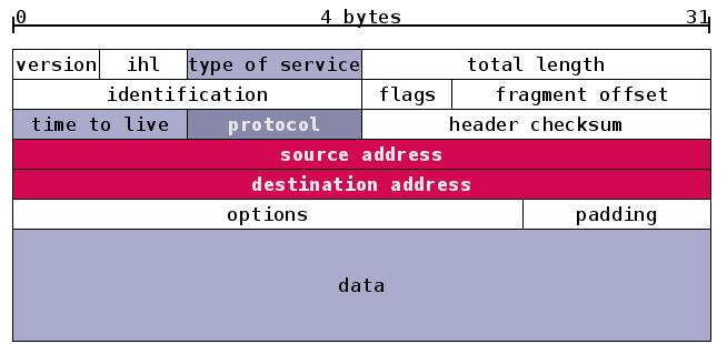 Síťová vrstva (Network Layer) Úkolem IP protokolu je zajistit samotný přenos dat. Data jsou dělena do malých balíčků pakety ( letters ).