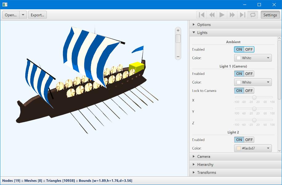 Automatická tvorba vstupních prvků pro nastavení 3D grafika v JavaFX