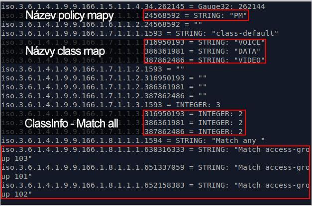 Na obr. 4 jsme zvýraznili object index (131072, 131073, 131074) a config index, který je za rovnítkem. Tyto dva indexy jsou důležité pro identifikaci daného QoS nástroje.