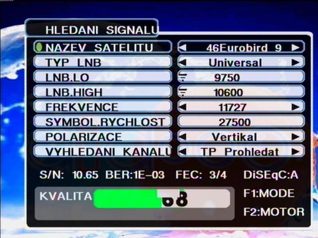 2.Rychlá práce s přístrojem: Stiskněte tlačítko klávesnice ( ПОИСК ) pro vstup do položky menu (SIGNAL FINDING) Obrázek 2-3 l Obrázek 2-3 1.