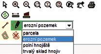 DODATEK KE STANDARDU GAEC 2 3) Měření vzdálenosti silně erozně ohrožené plochy od hranic pozemku Pro účely ručního odměření erozně ohrožených ploch od hranic pozemků, mám v LPIS možnost použít