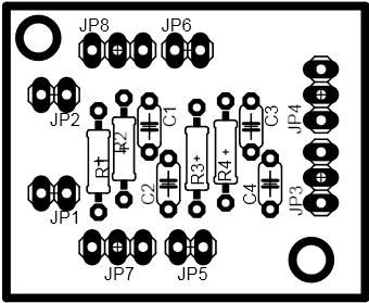 Osazovací plán desky filtru 1 v měřítku 1:1 (36 x29 mm) Osazovací plán desky filtru 2 v měřítku 1:2 (24 x 24 mm) A.