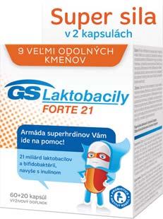 V ponuke aj GS Laktobacily Forte 21, 30+10 kapsúl za 7,89.